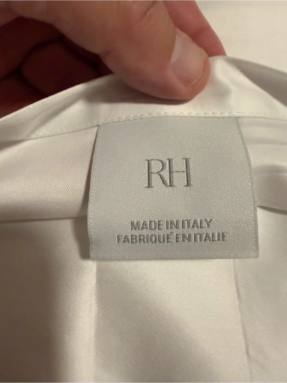 Restoration Hardware White and Silver Pillow Sham